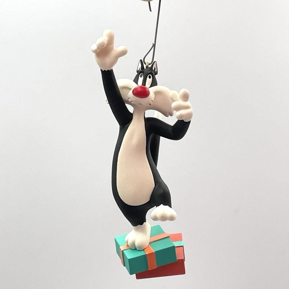 Vtg. 1995 Hallmark Looney‎ Tunes Hang Together Ornament Sylvester & Tweety 2 Pc